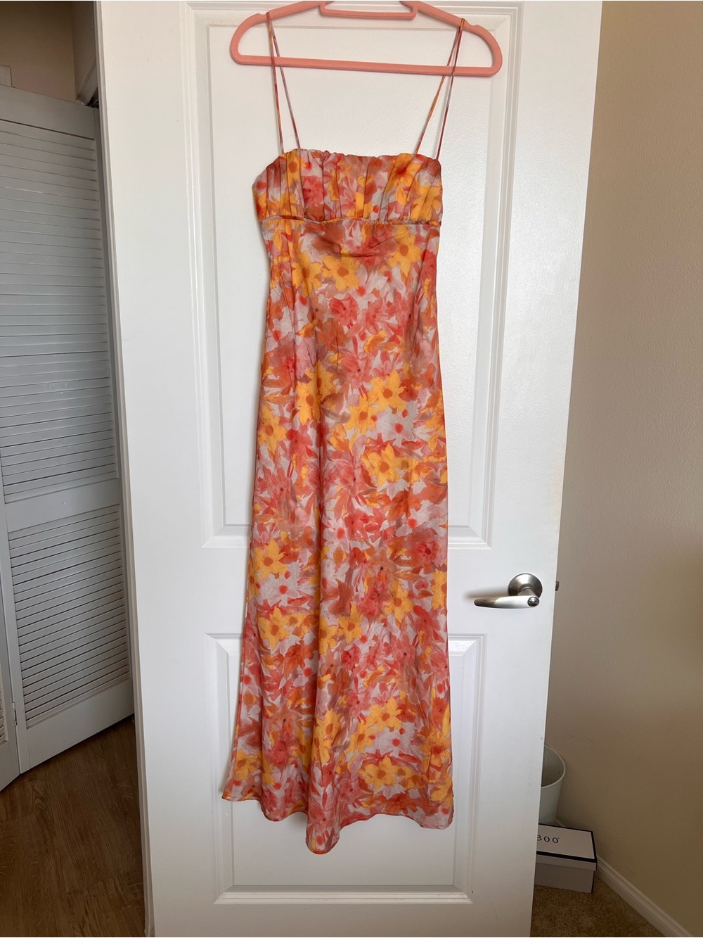 Hello Molly Orange & Yellow Floral Maxi Slip Dress